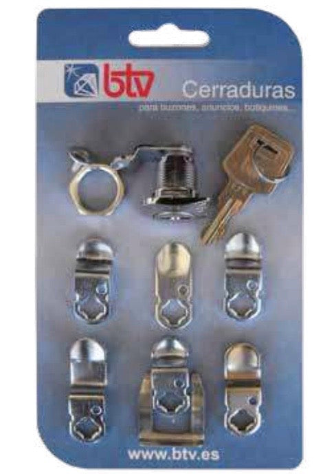 Blister Cerradura BTV cuadrado Cromo