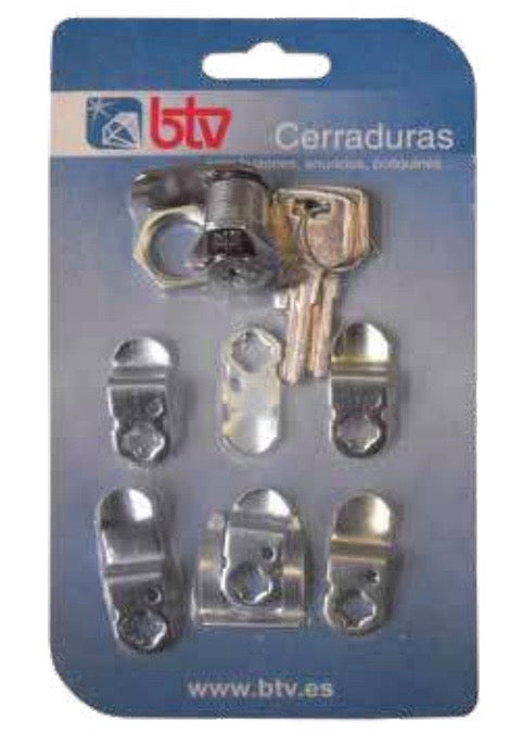 Blister Cerradura BTV rombo Cromo